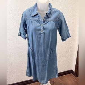 Stylish Denim Button-Up Midi Dress